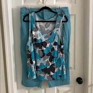 Croft and Barrow tank and Capri outfit